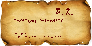 Prágay Kristóf névjegykártya